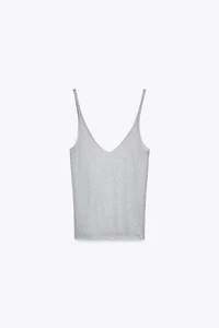 METALLIC THREAD STRAPPY TOP