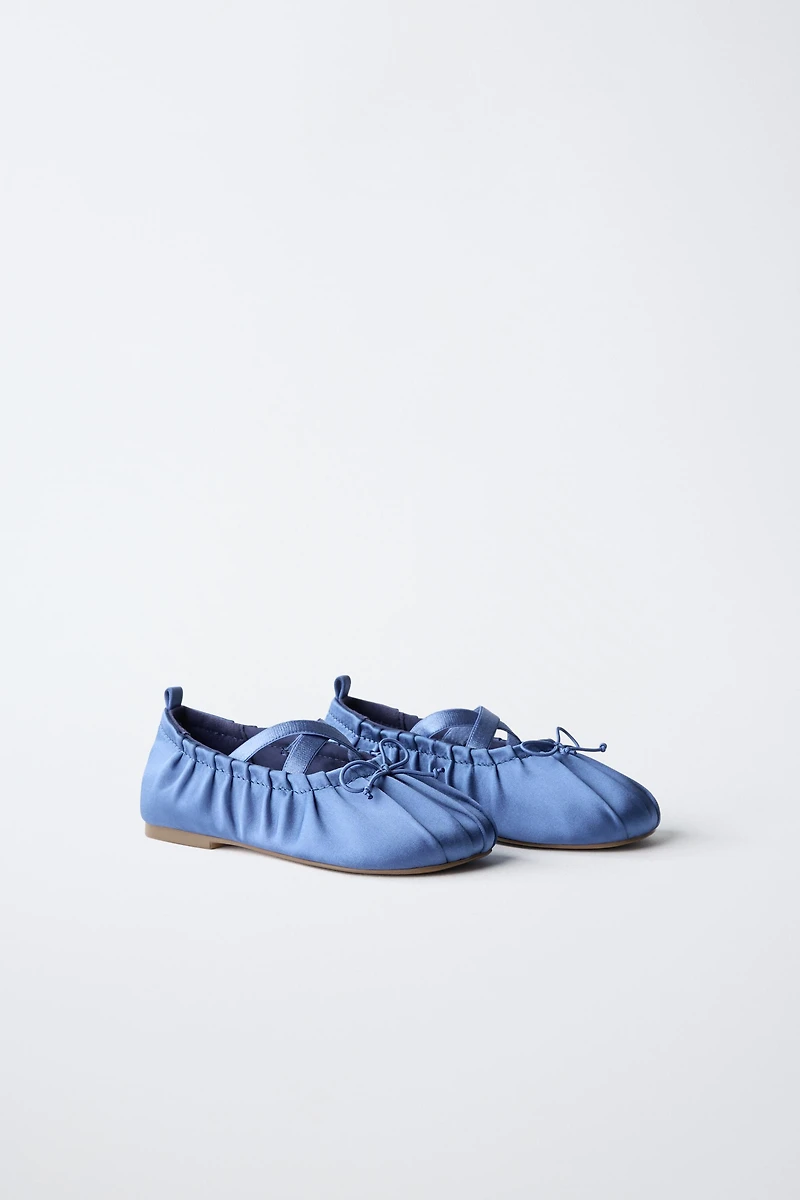 SATIN-EFFECT BALLET FLATS