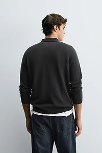 WOOL-CASHMERE KNIT POLO SHIRT