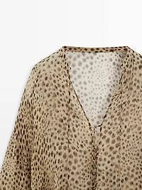 Flowing animal print blouse