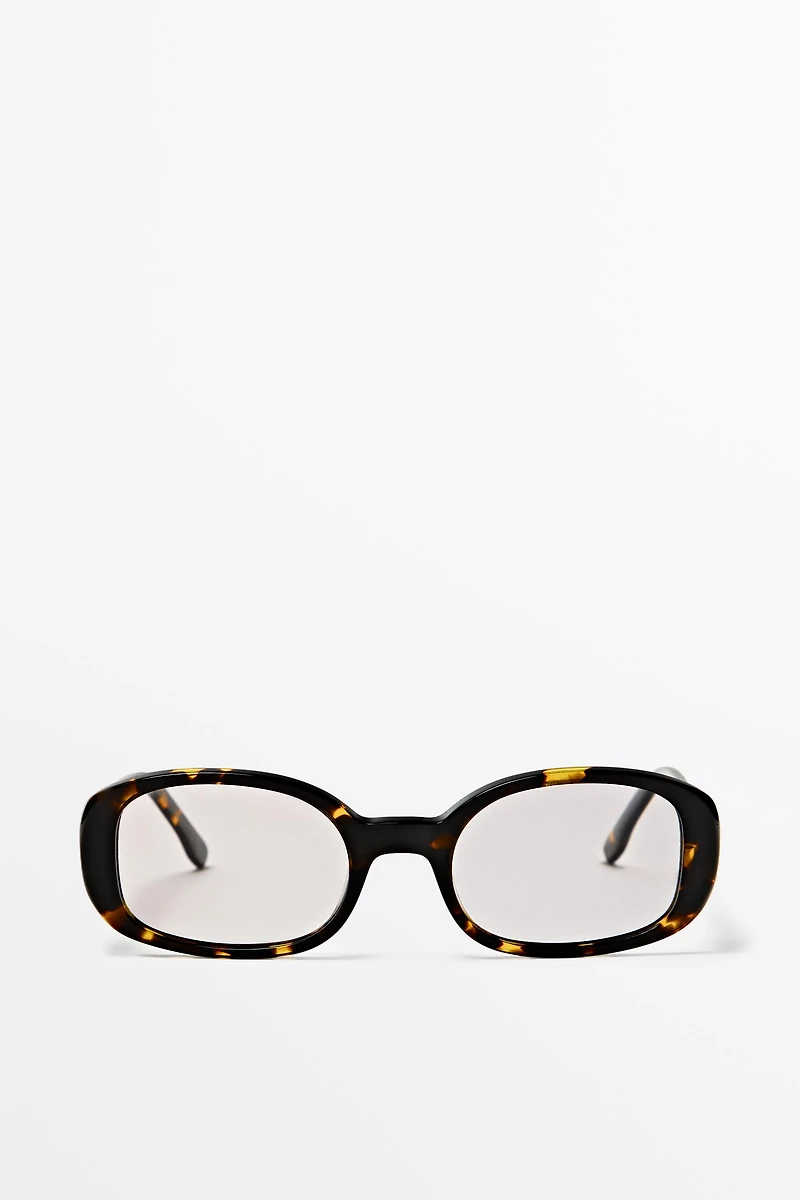 Oval tortoiseshell-effect sunglasses