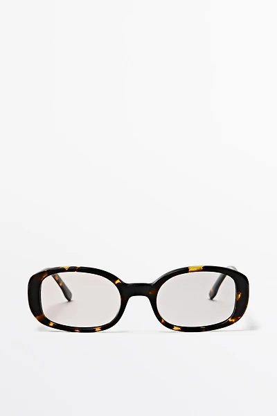 Lunettes ovales effet écaille