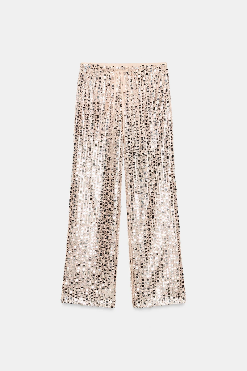 PANTALON FLUIDE À PAILLETTES