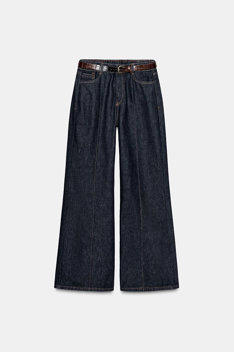 Z1975 HIGH-WAISTED WIDE LEG BELTED JEANS
