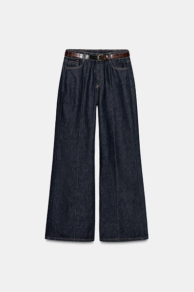 Z1975 HIGH-WAISTED WIDE LEG BELTED JEANS