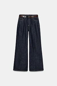 Z1975 HIGH-WAISTED WIDE LEG BELTED JEANS