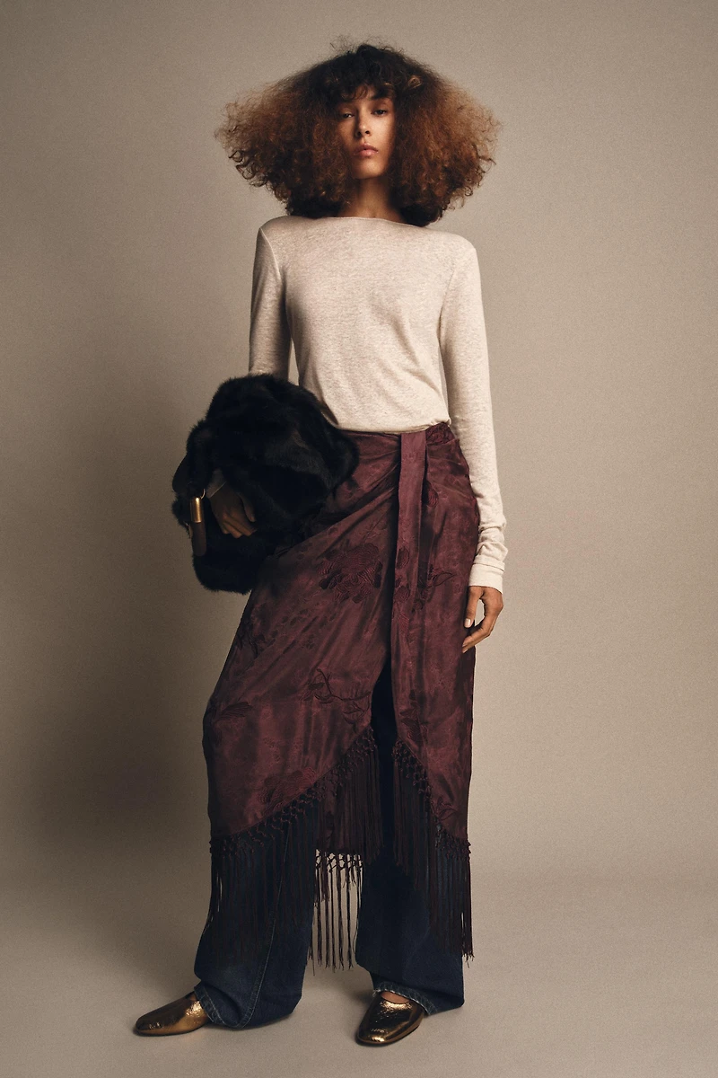 JUPE PARÉO BRODERIES FRANGES