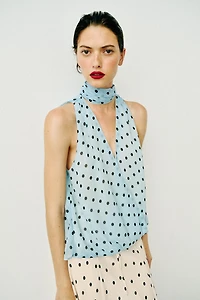 TOP À POIS ET NŒUD