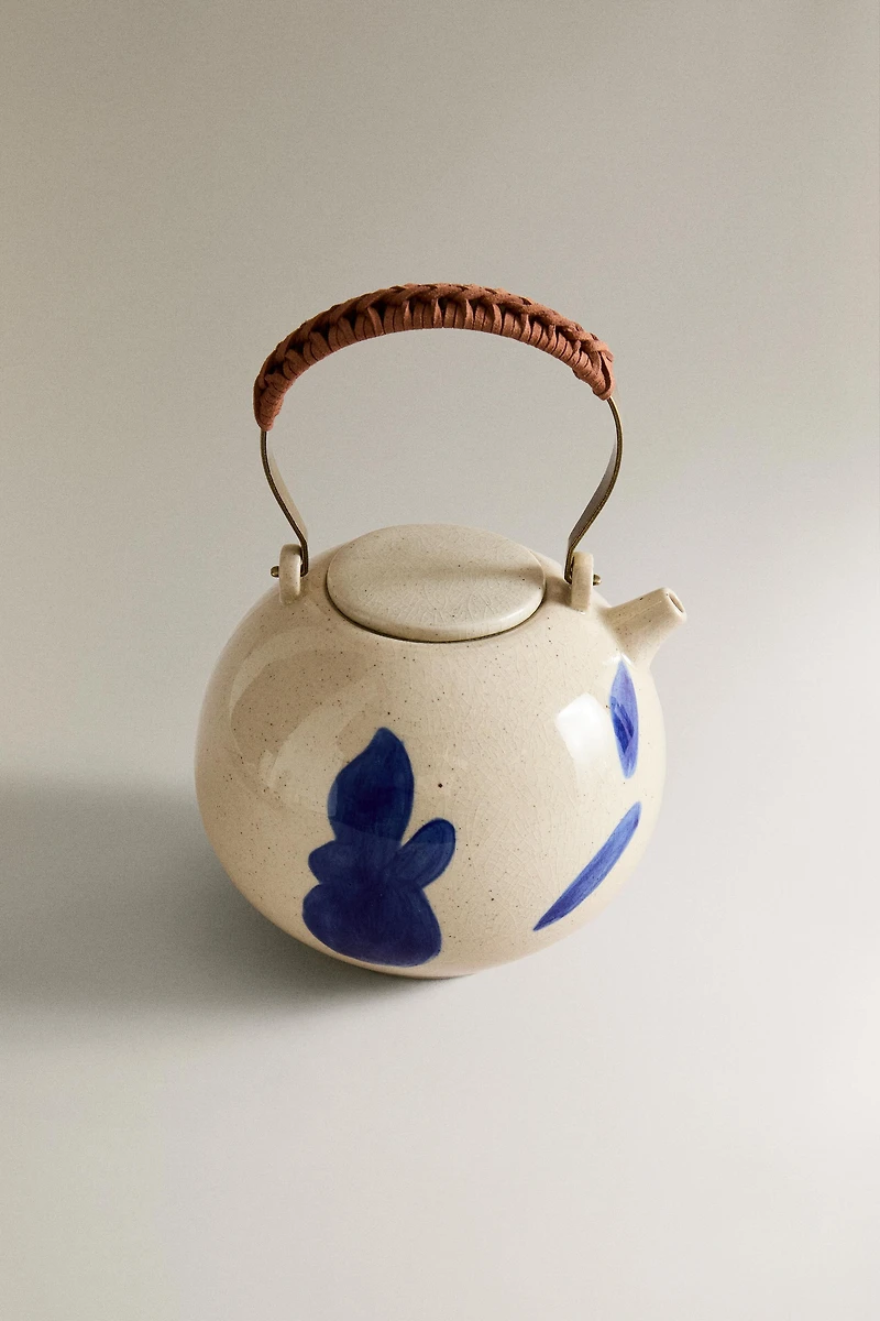 CERAMIC TEAPOT WITH PAINTED MOTIFS
