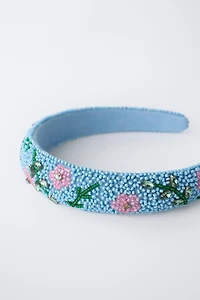 BEADED FLOWERS HEADBAND