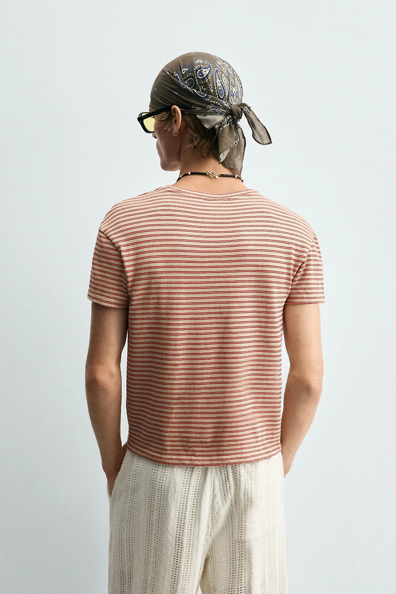 T-SHIRT JACQUARD RAYURES