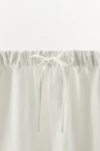 LINEN DRAWSTRING BERMUDA SHORTS