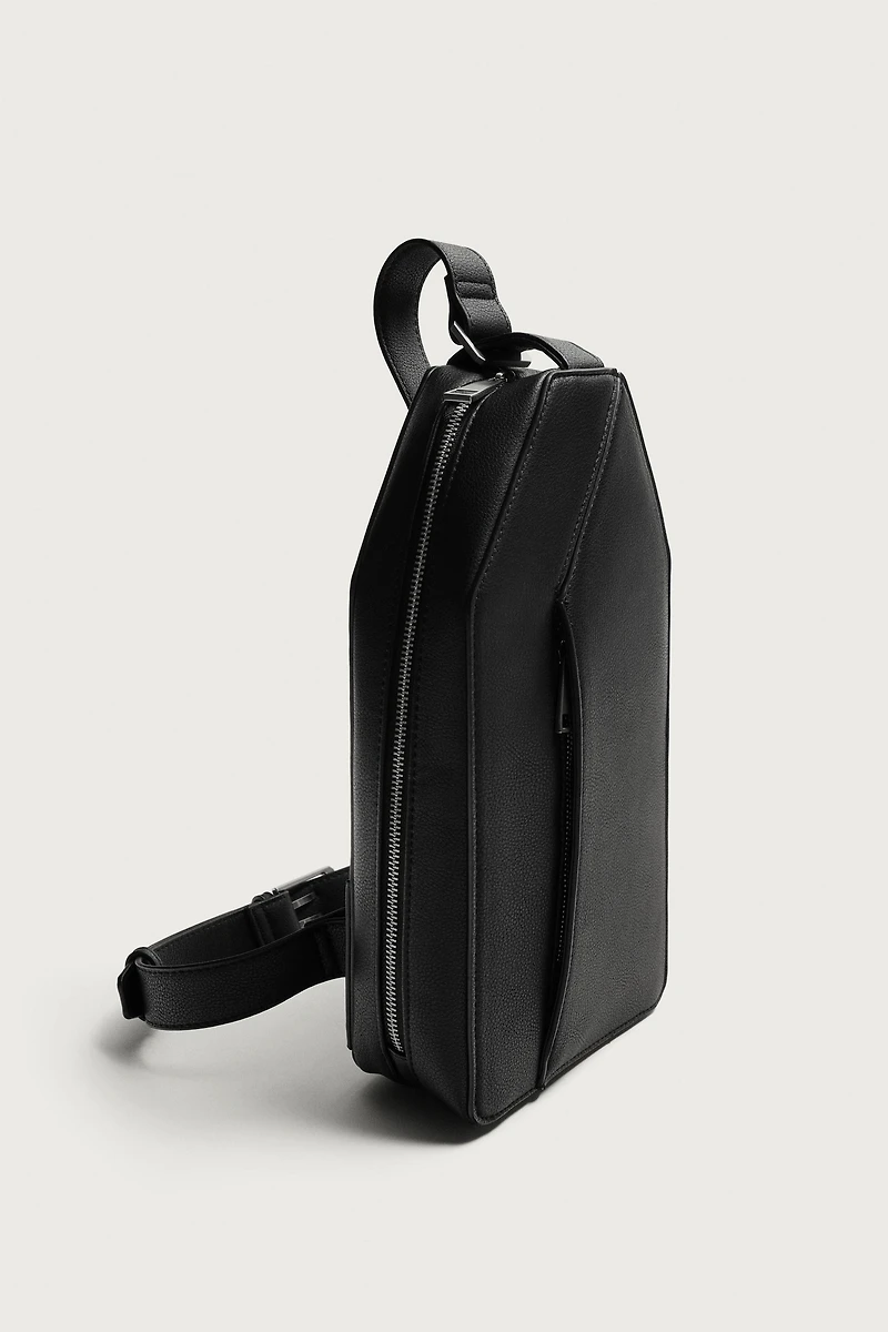 VERTICAL TEXTURED CROSSBODY BAG