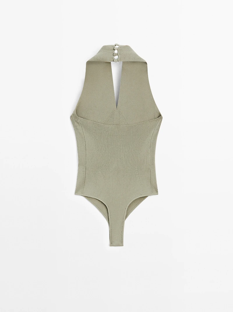 Knit halter-neck bodysuit - STUDIO
