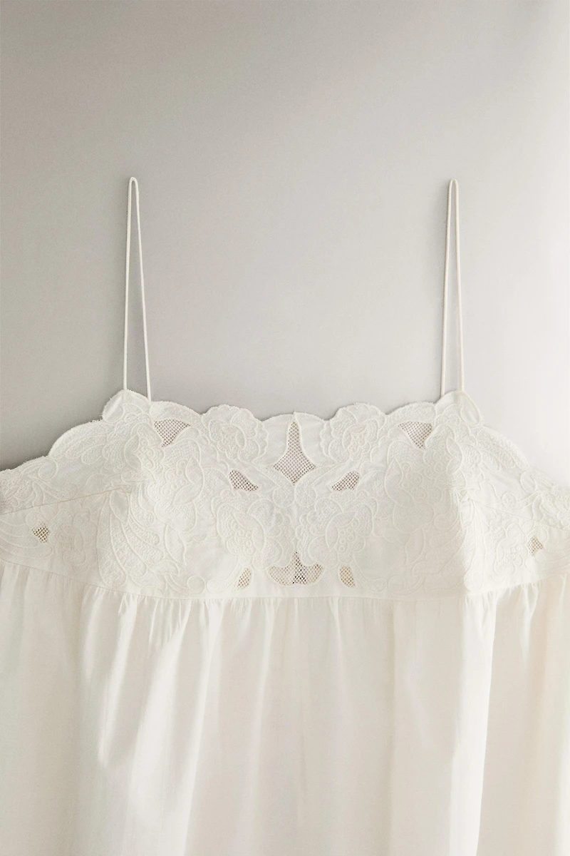 CHEMISE DE NUIT COTON BRODERIES