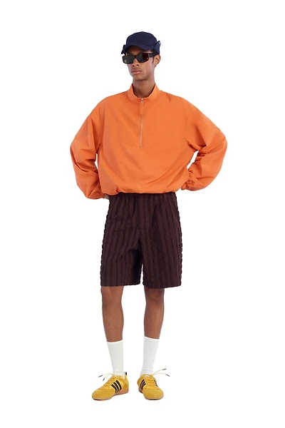 SHORT JACQUARD À RAYURES AVEC CEINTURE