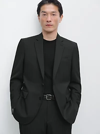 100% cool wool suit blazer