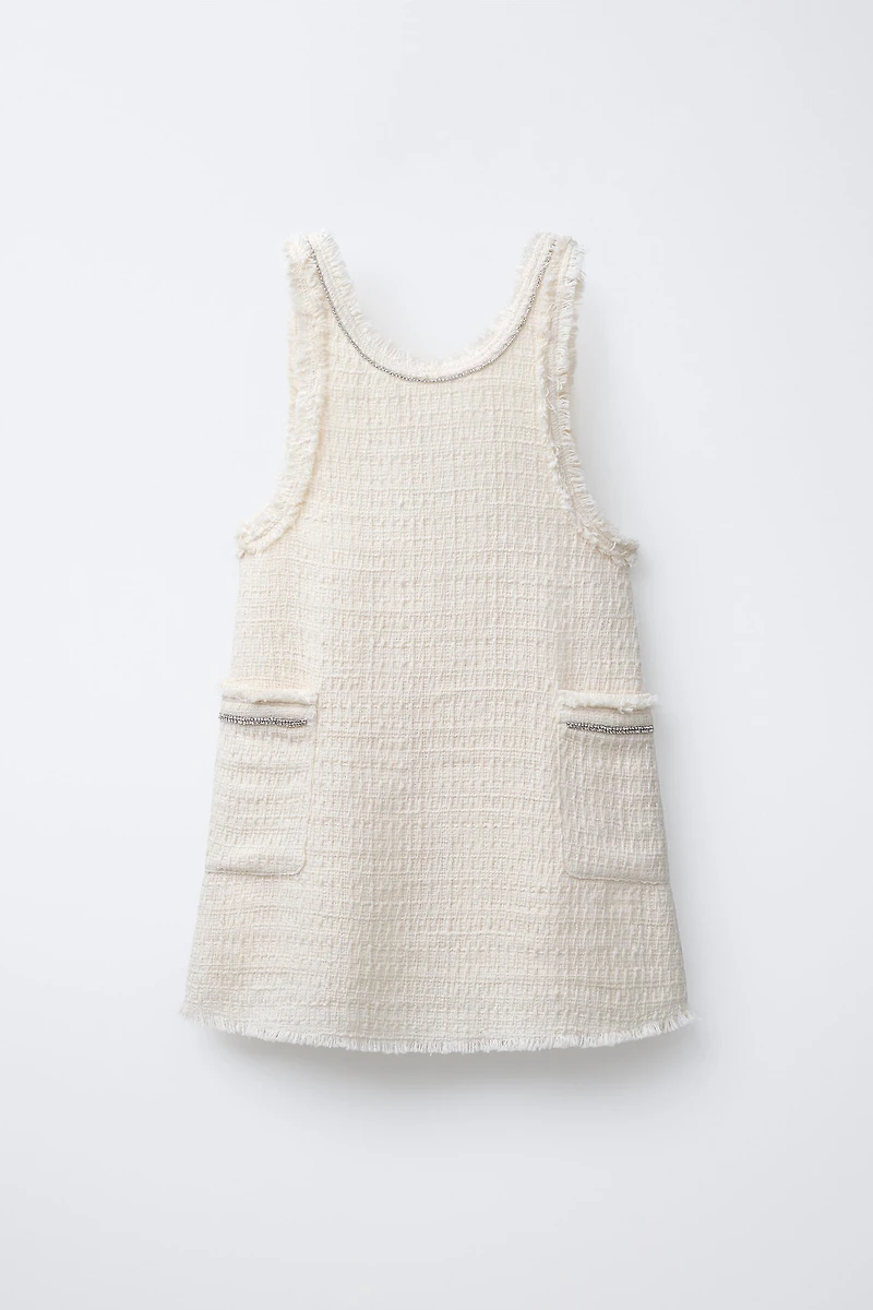 SHIMMER TEXTURED PINAFORE DRESS