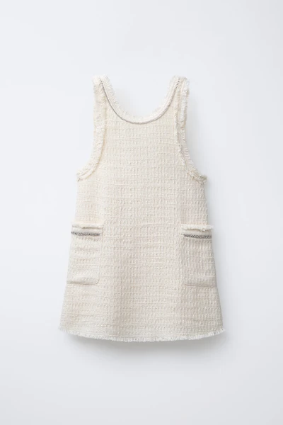 SHIMMER TEXTURED PINAFORE DRESS