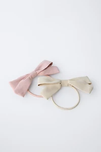 TWO-PACK OF HAIR TIES WITH BOWS