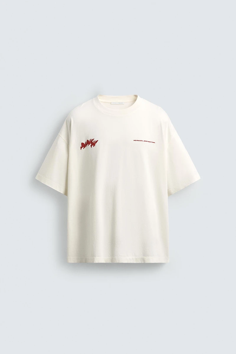 CONTRASTING PRINT T-SHIRT