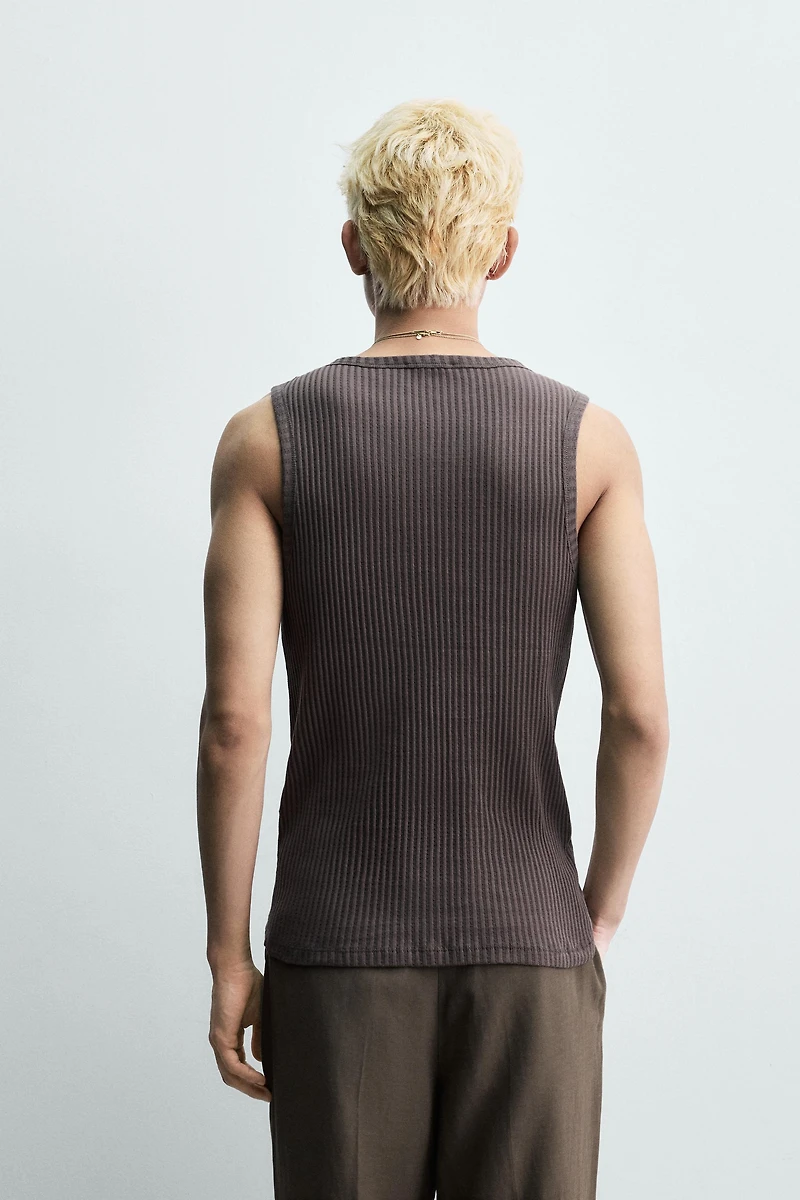 SLIM FIT RIB TANK TOP
