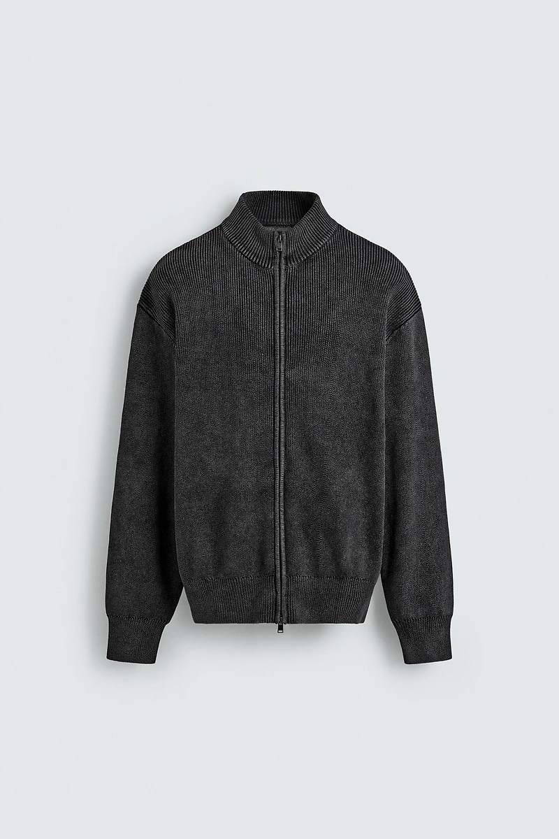 GILET EN MAILLE STRUCTURÉE LAVÉE