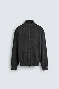 GILET EN MAILLE STRUCTURÉE LAVÉE