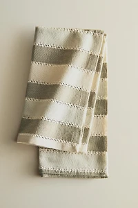 STRIPED NAPKINS WITH LACE TRIM (PACK OF 2)