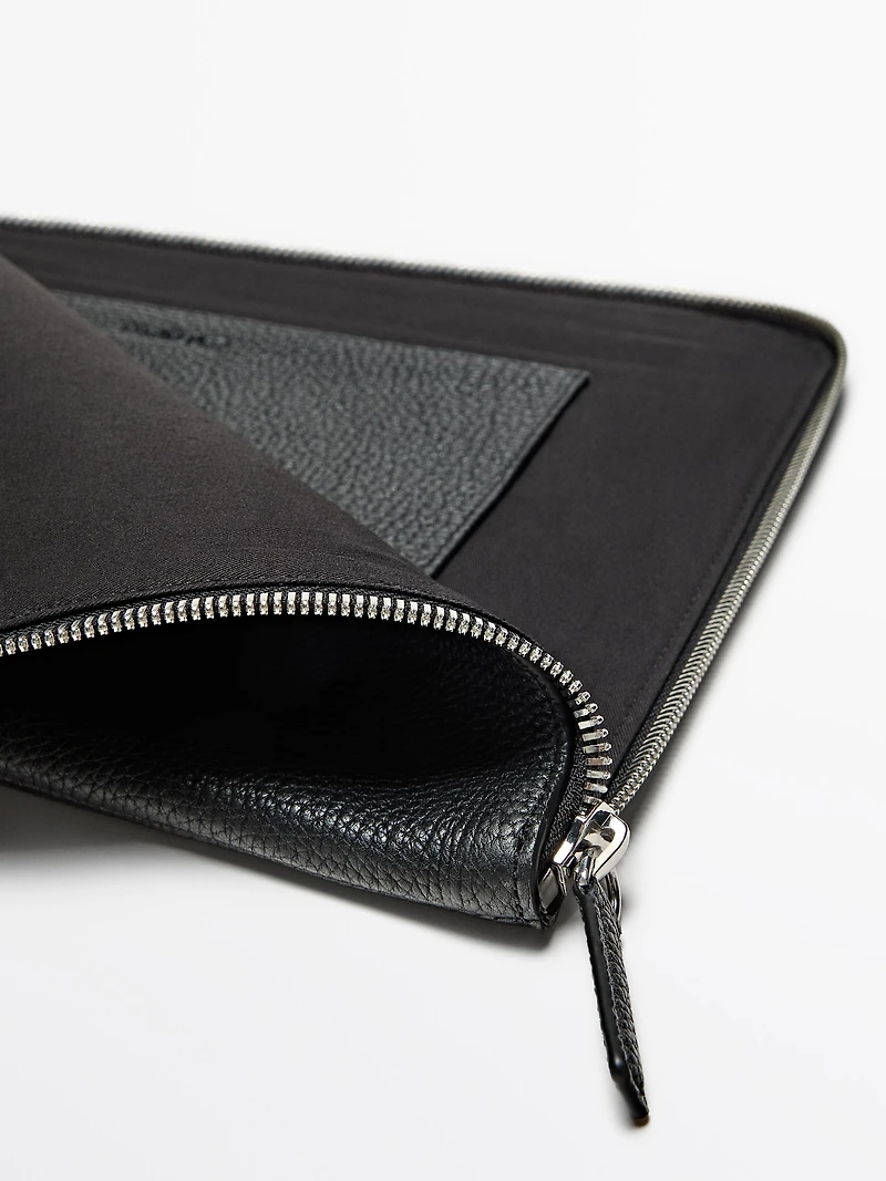 Nappa leather pouch clutch