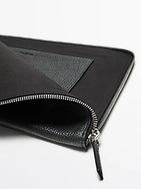 Nappa leather pouch clutch