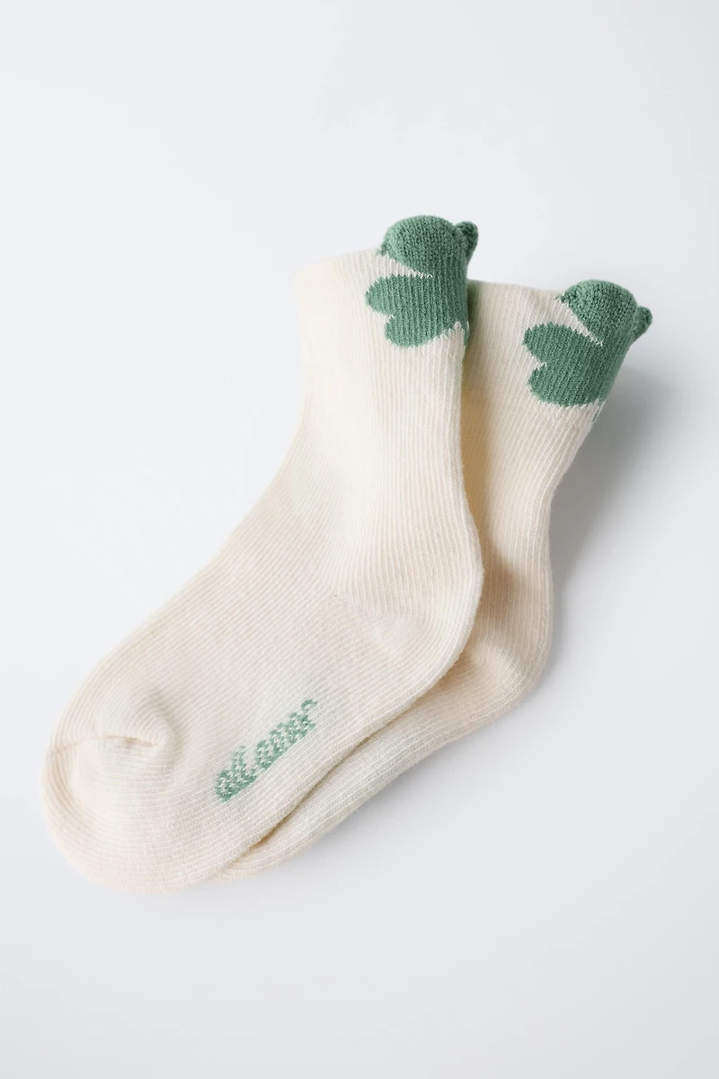 CLOVER PRINT KNEE SOCKS