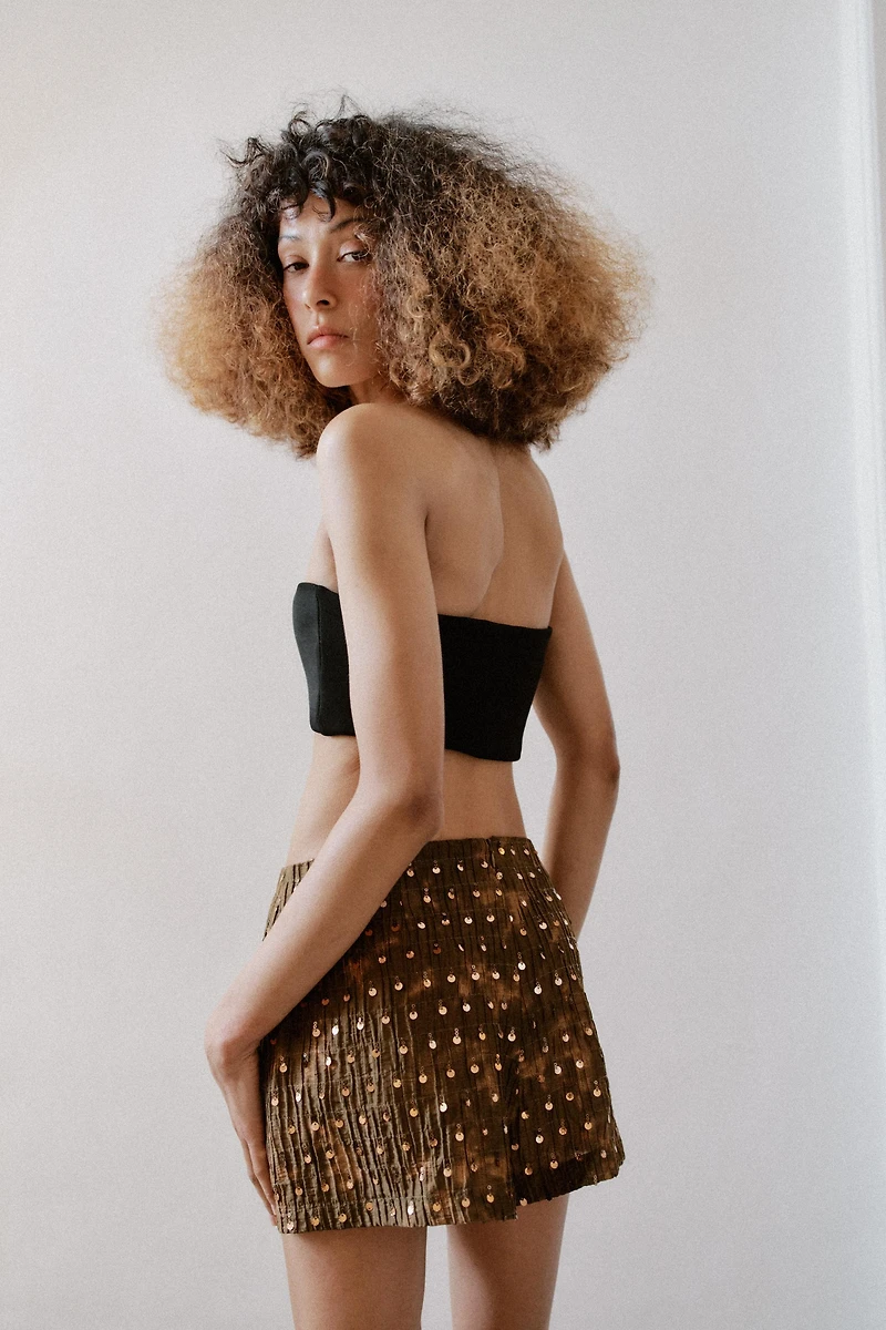 SEQUIN WRAP SKORT