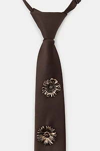 CRAVATE UNIE FERMOIRS PAPILLON FLEUR