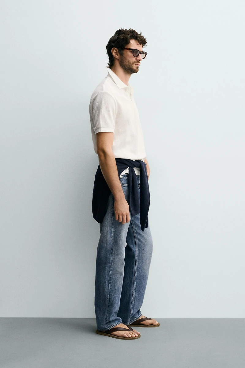 POLO REGULAR FIT EN JACQUARD À RAYURES