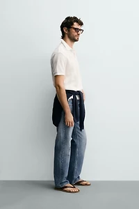 POLO REGULAR FIT EN JACQUARD À RAYURES