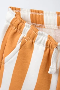 BERMUDA EN MOLLETON STRAIGHT À RAYURES