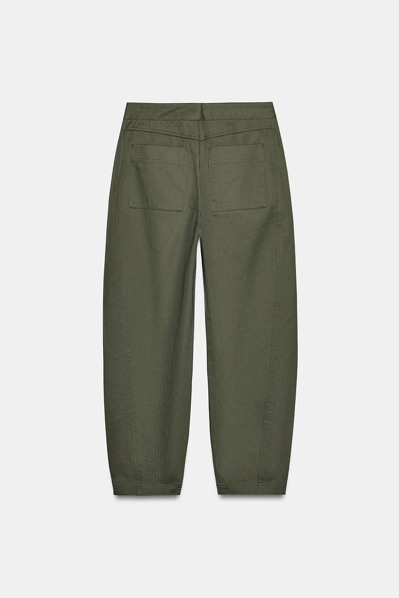 PANTALON BARREL À CHEVRONS