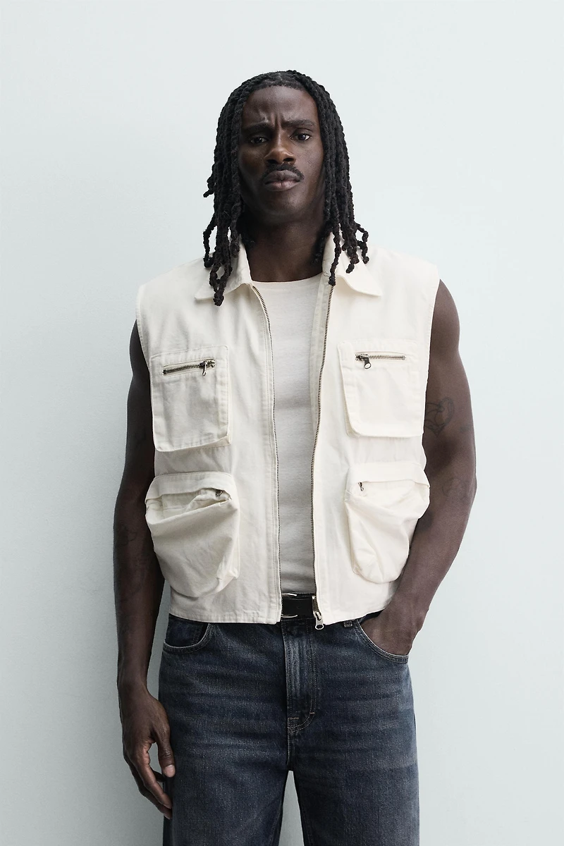 RELAXED FIT UTILITY POCKET VEST