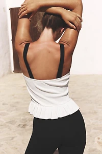 RIBBED KNIT BOW TOP