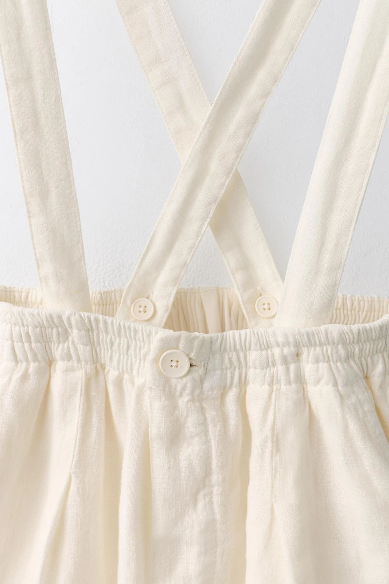 6-10 YEARS / 100% LINEN SHORTS WITH REMOVABLE SUSPENDERS LIMITED EDITION