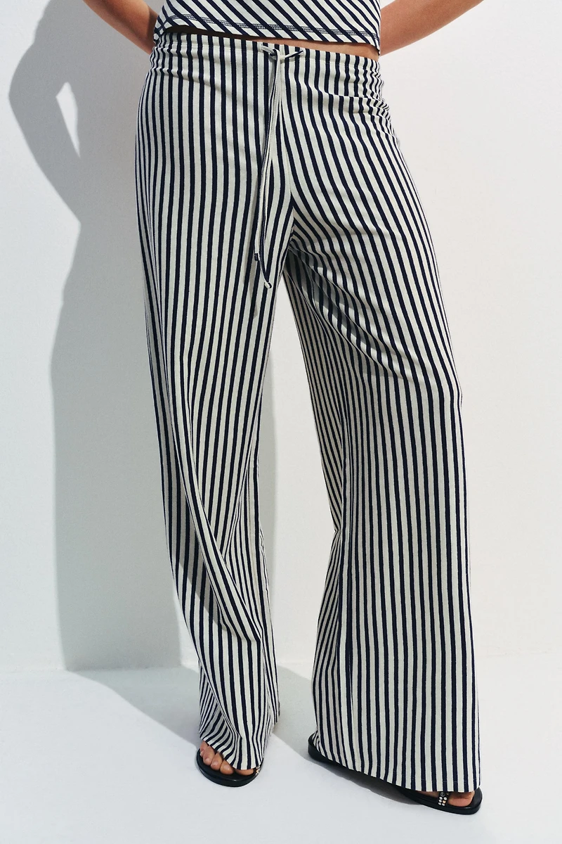 STRIPED LINEN BLEND PANTS