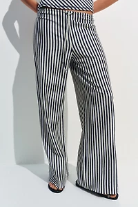 STRIPED LINEN BLEND PANTS