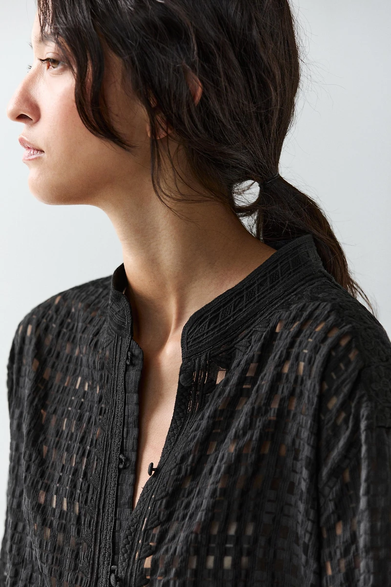 Flowing embroidered shirt