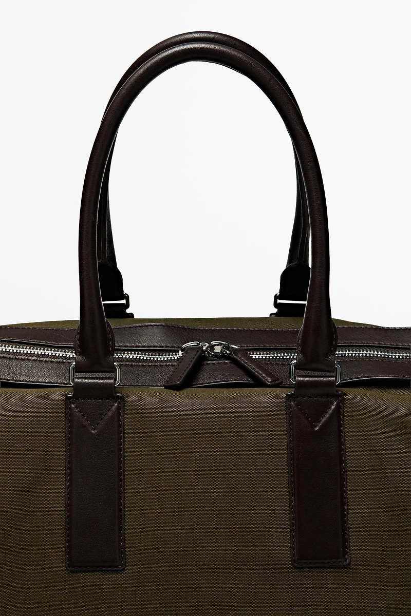 Nappa leather detail travel bag