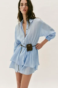 BELTED POCKET SHORT DRESS