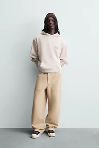 TEXT PRINTED HOODIE SWEATSHIRT