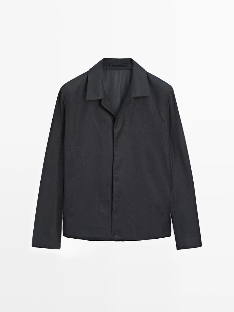 100% wool corduroy-effect flannel overshirt