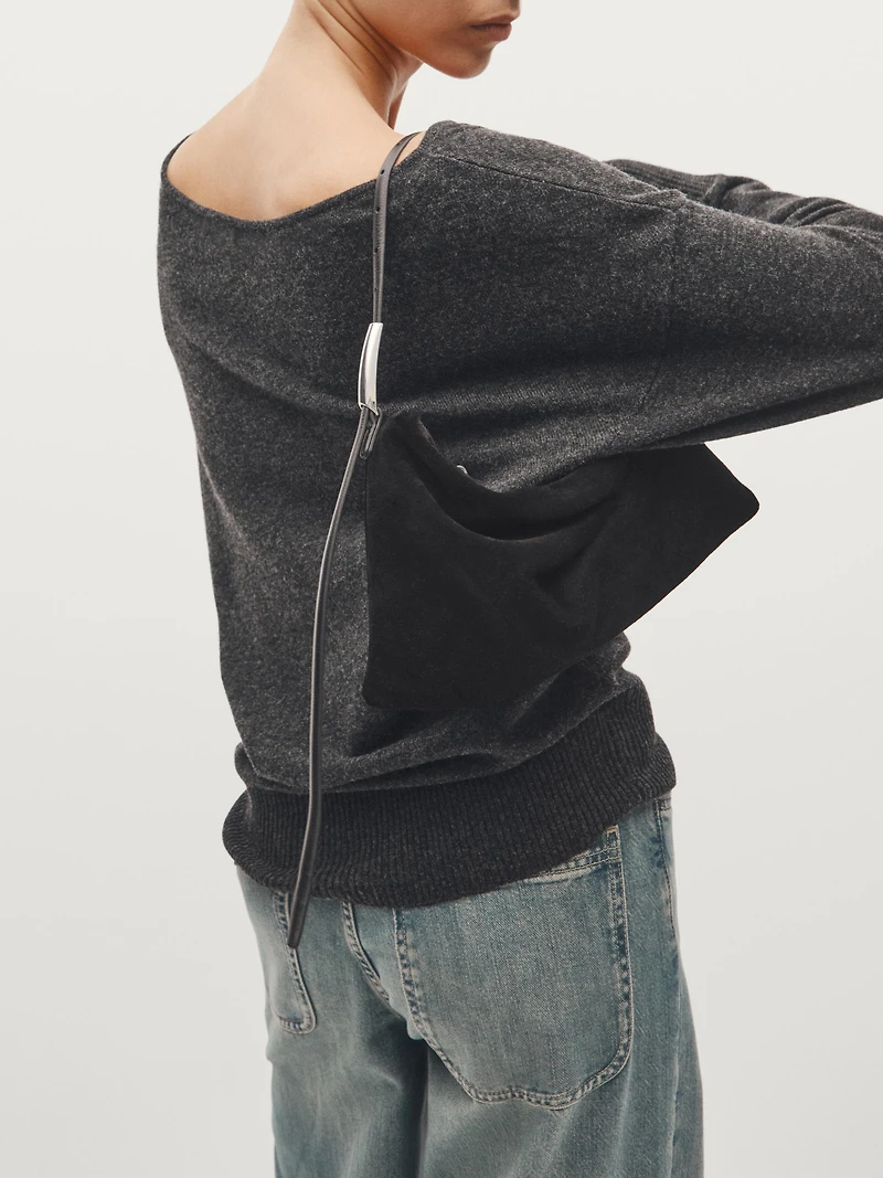 Small split suede leather bag