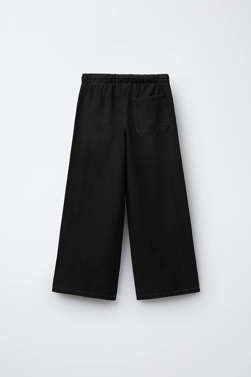 WIDE LEG JEANS WITH DRAWSTRINGS